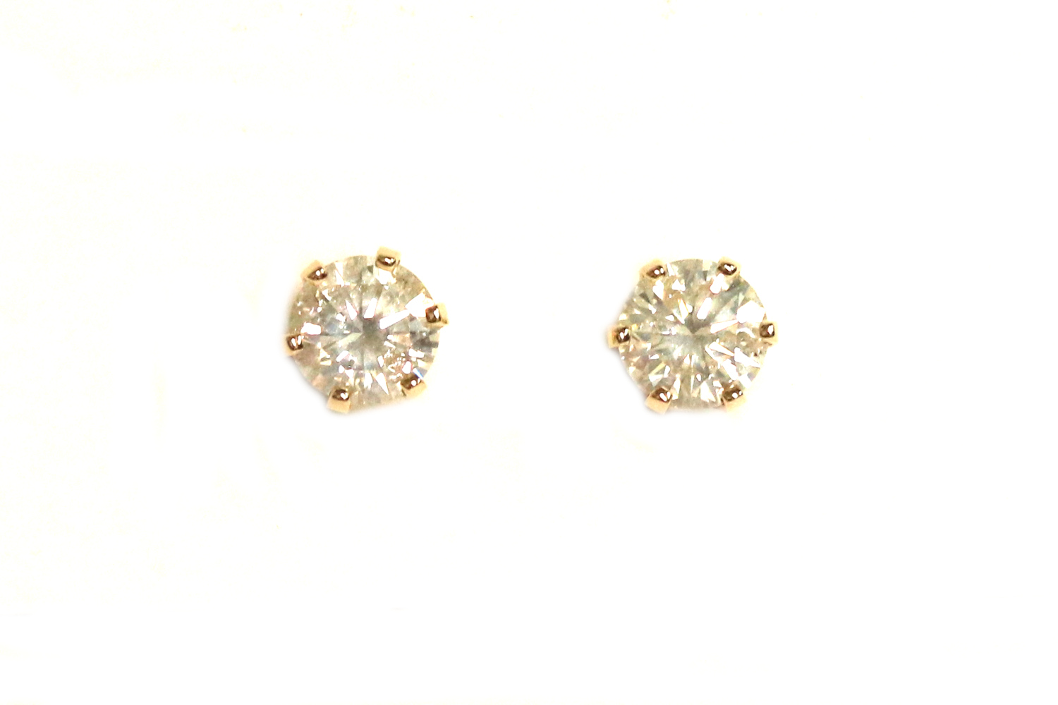 Yellow Gold Diamond Stud Earrings – 2.04 ct TW