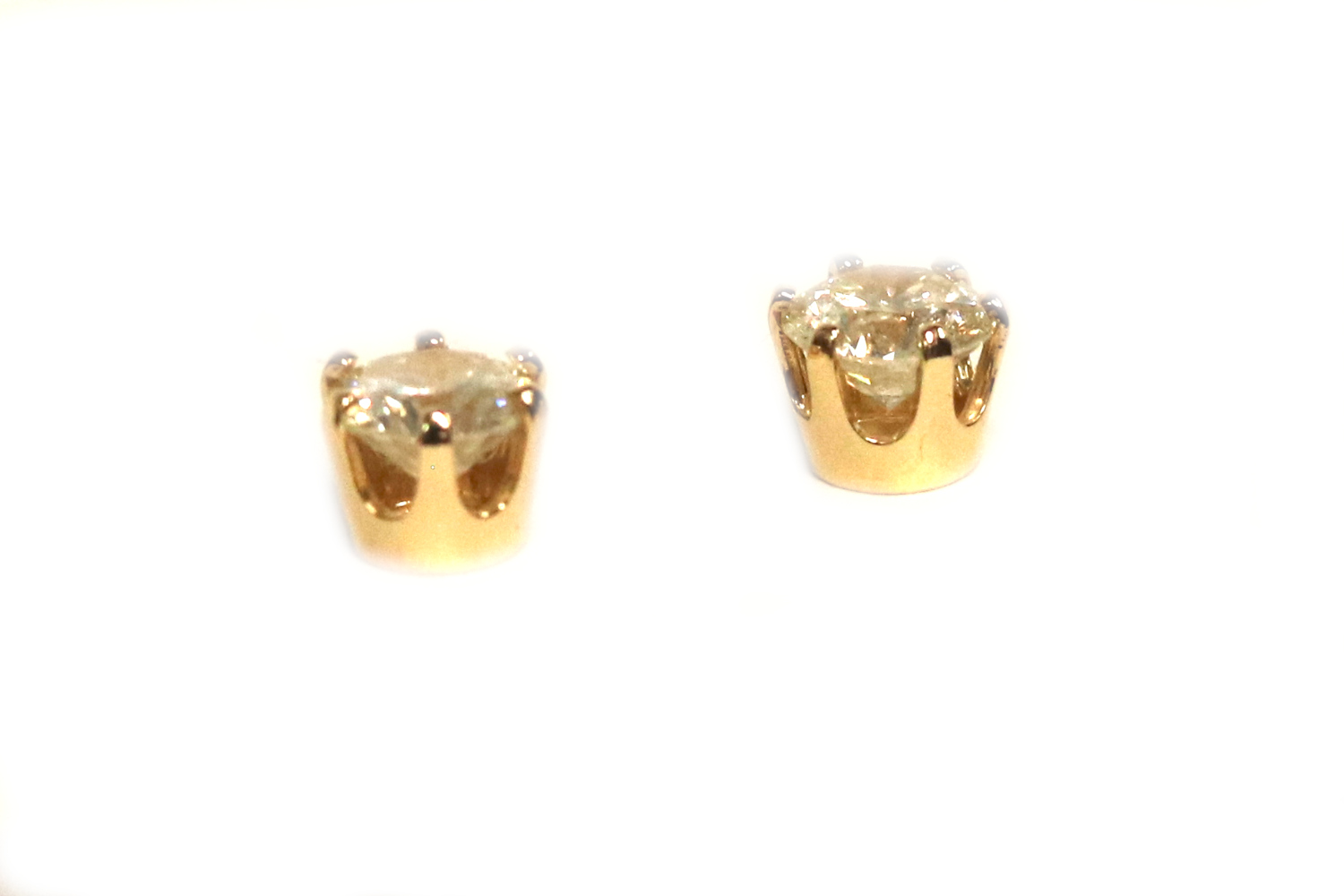 Yellow Gold Diamond Stud Earrings – 2.04 ct TW