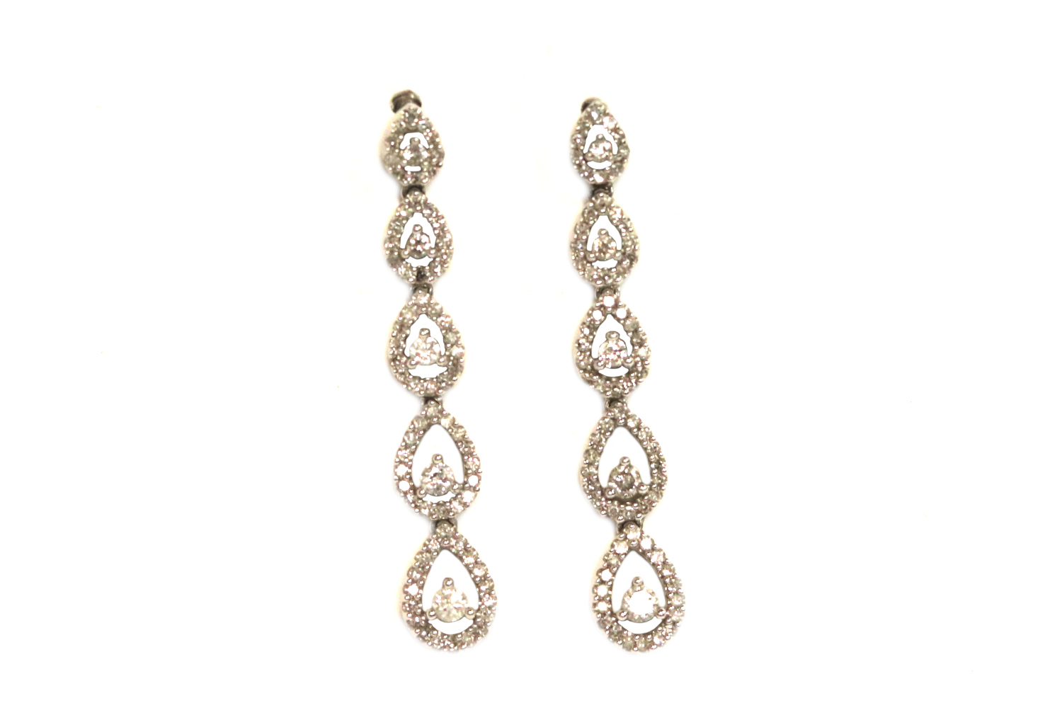 White Gold Diamond Dangle Earrings – 1.00 ct TW