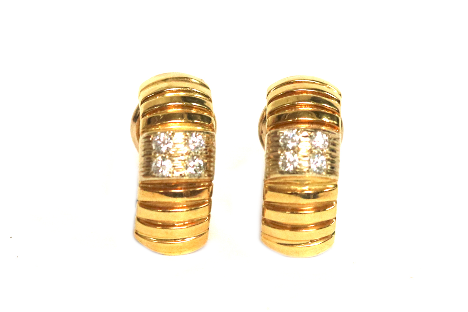 Yellow Gold Diamond J Hoops – 0.28ct TW