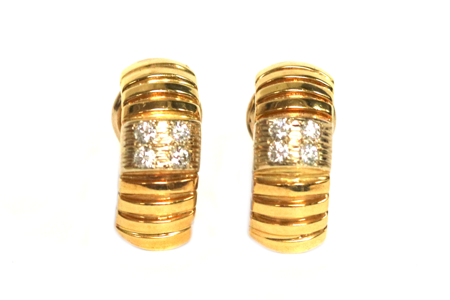 Yellow Gold Diamond J Hoops – 0.28ct TW