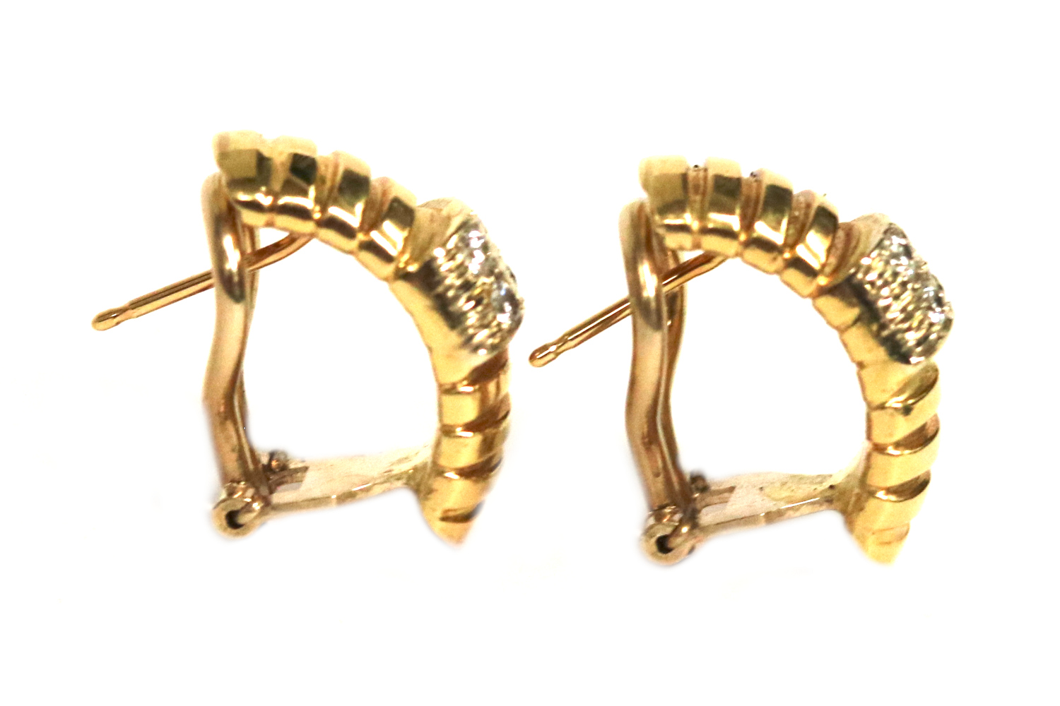 Yellow Gold Diamond J Hoops – 0.28ct TW