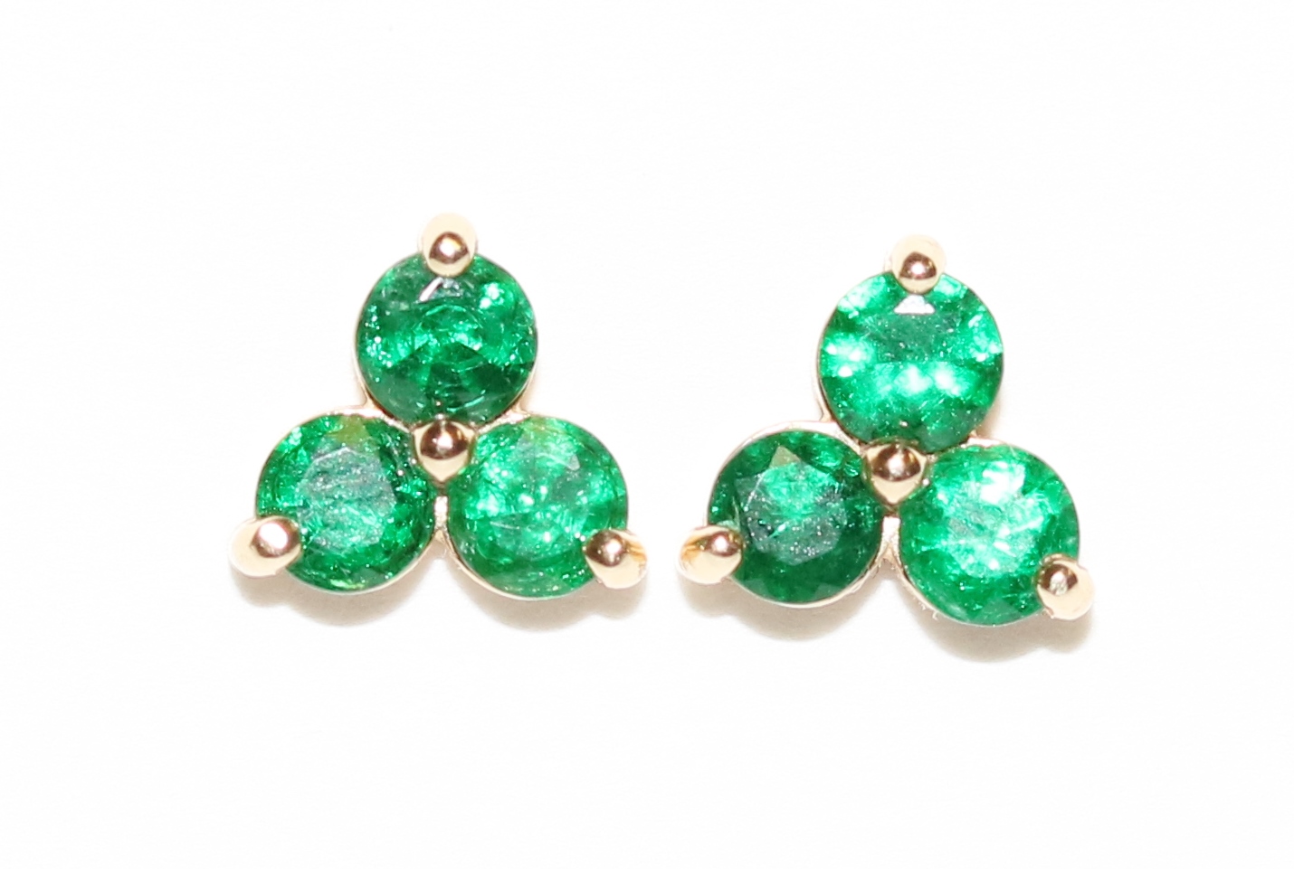 Three Stone Emerald Earrings – 0.83ct TW