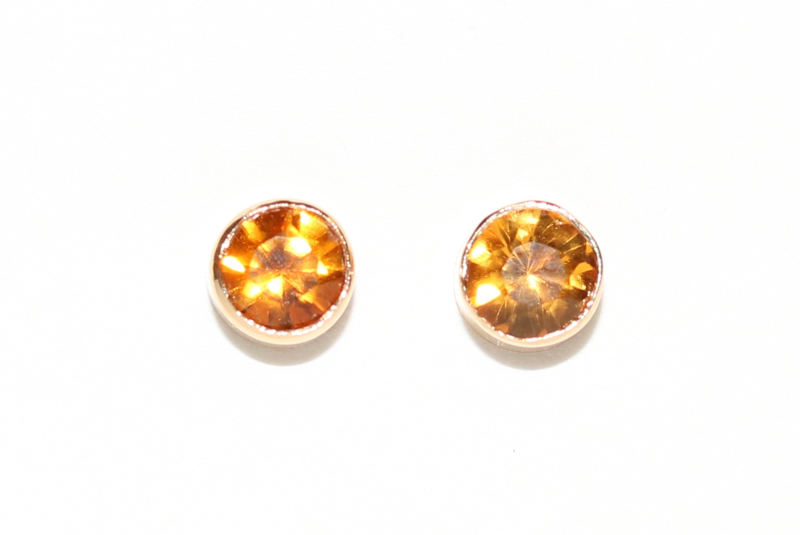 5mm Citrine Stud Earrings Yellow Gold