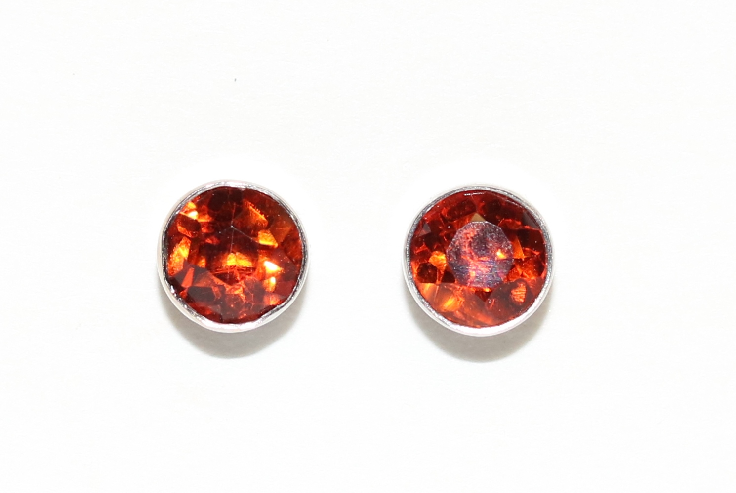 5mm Citrine Stud Earrings White Gold