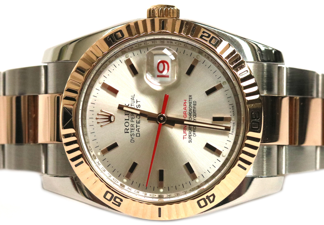Rolex Turnograph Datejust Silver Dial Stainless & 18kt Rose Gold