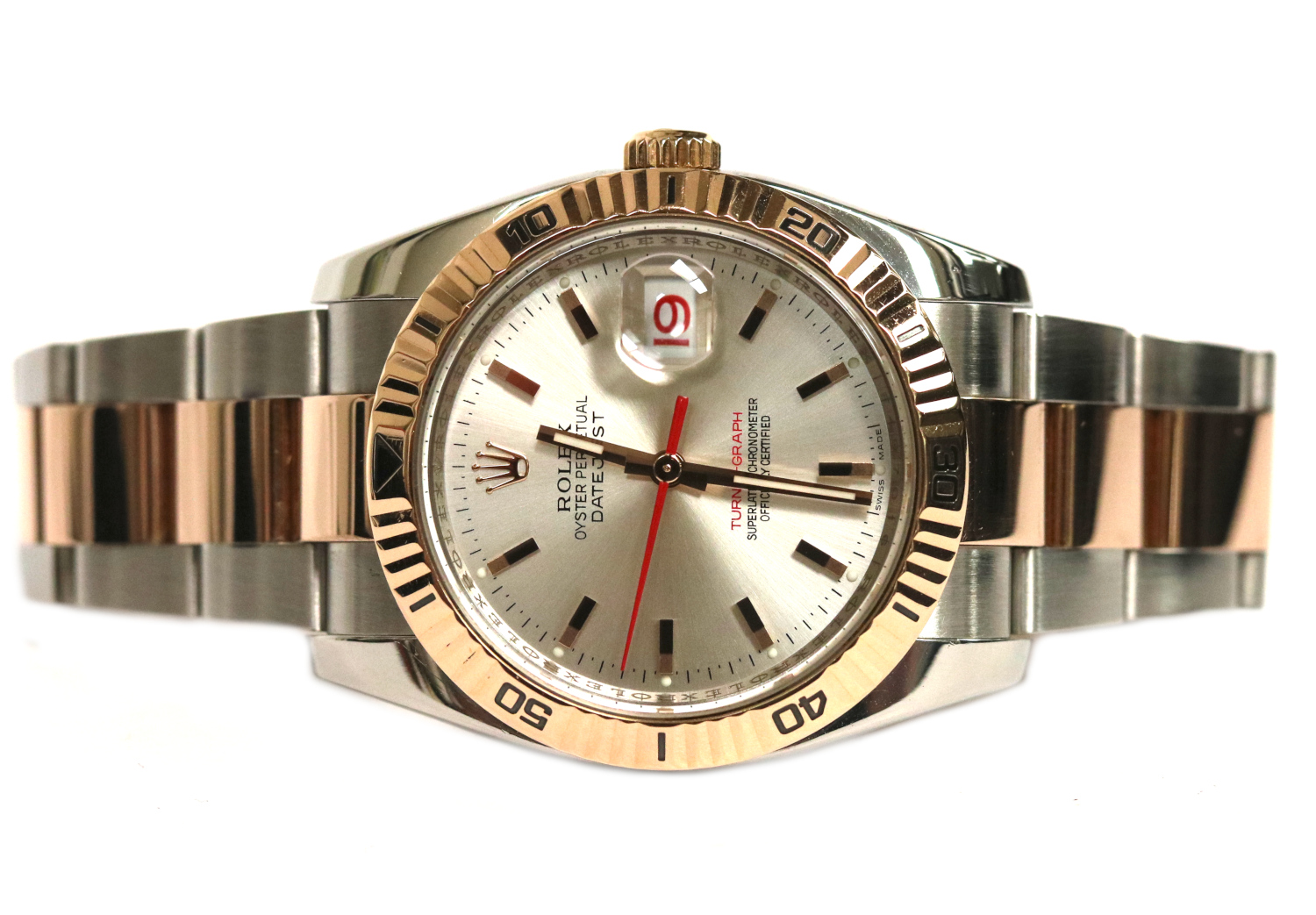 Rolex Turnograph Datejust Silver Dial Stainless & 18kt Rose Gold