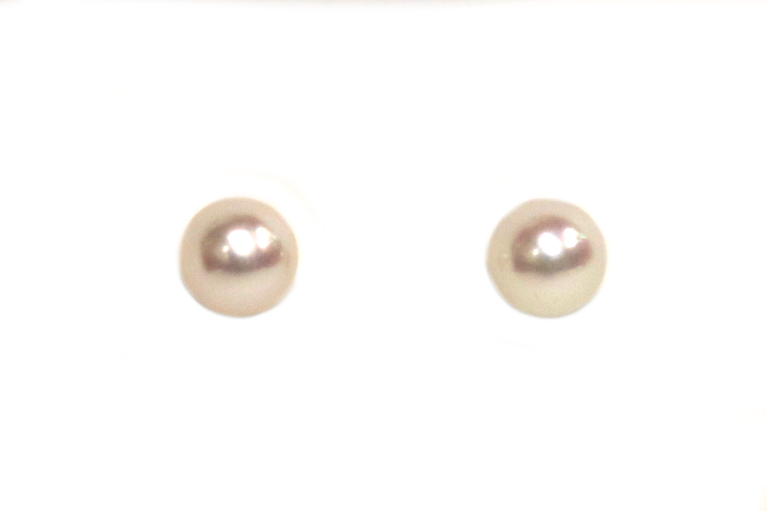 White Gold Cultured Pearl Stud Earrings