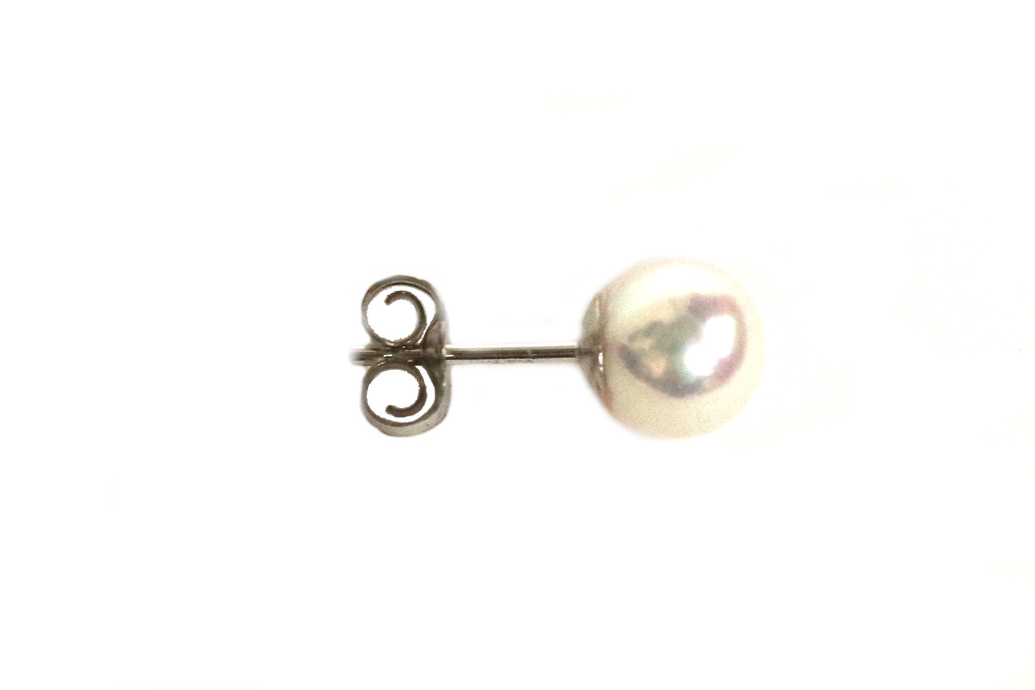 White Gold Cultured Pearl Stud Earrings