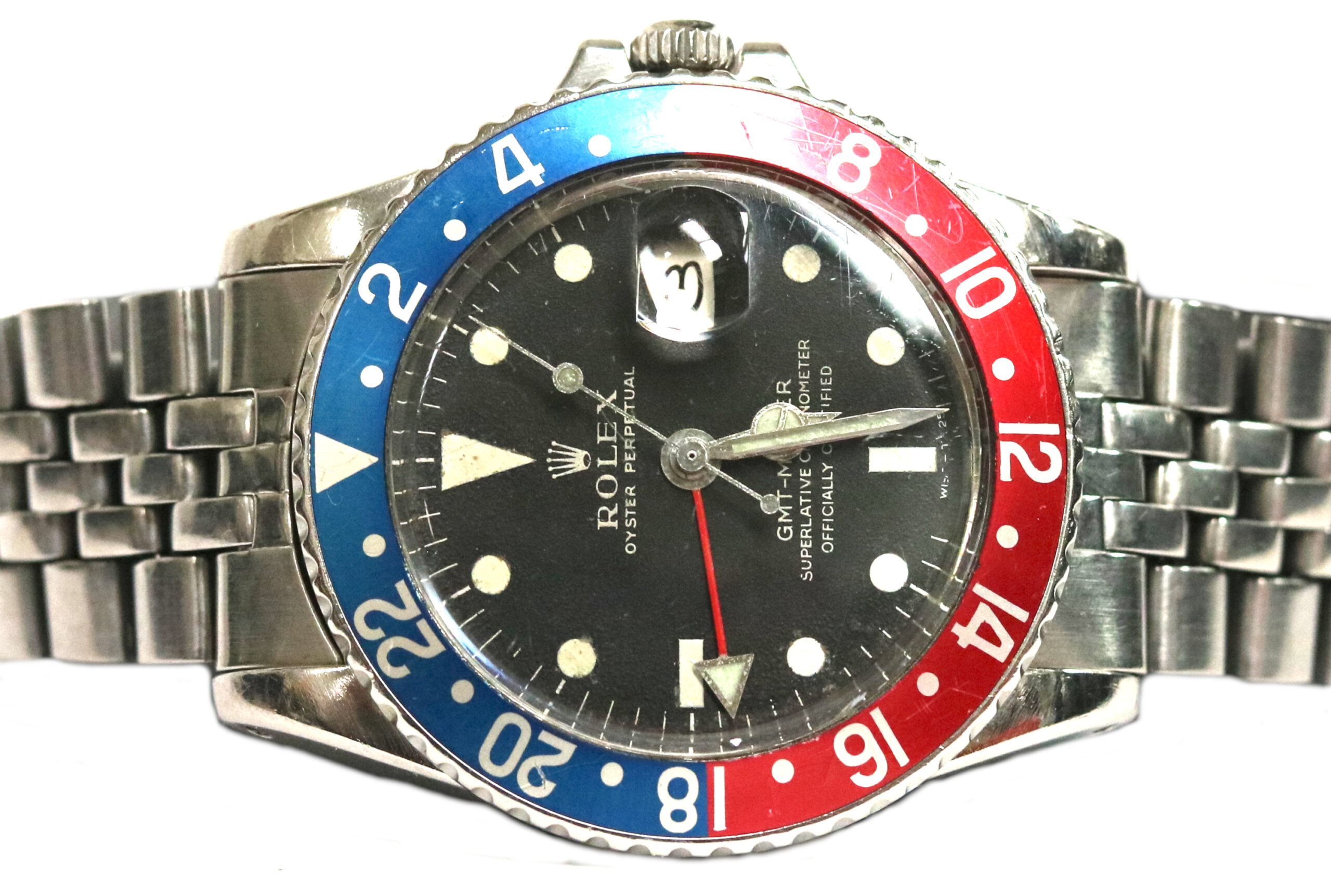 Rolex GMT Master Pepsi Bezel Black Dial 40mm Circa 1969