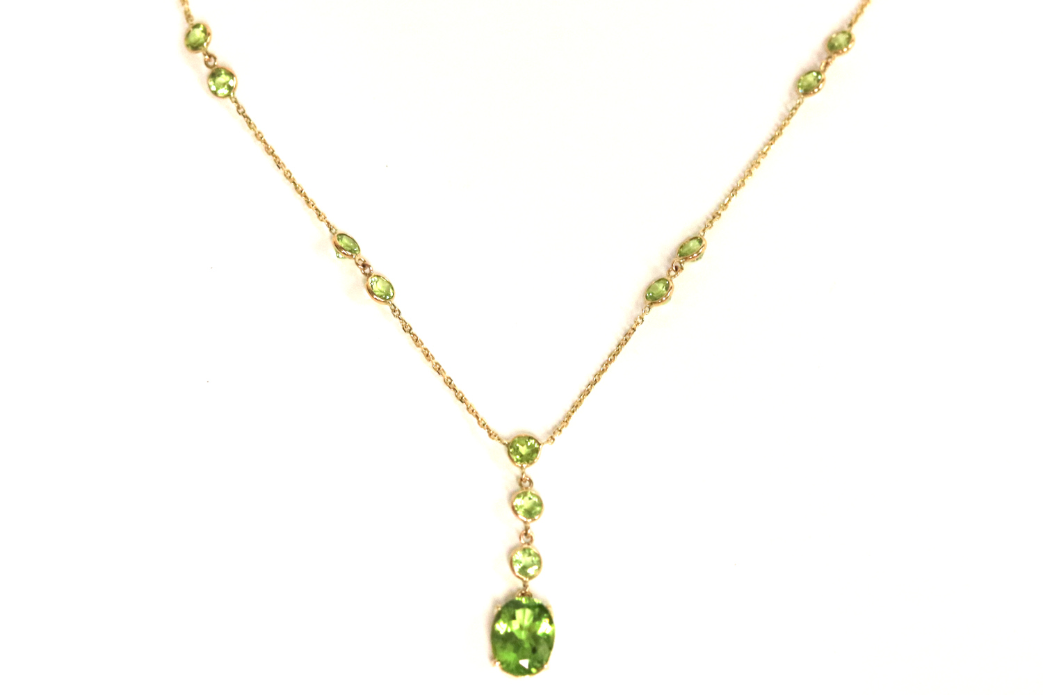 Yellow Gold Peridot Necklace