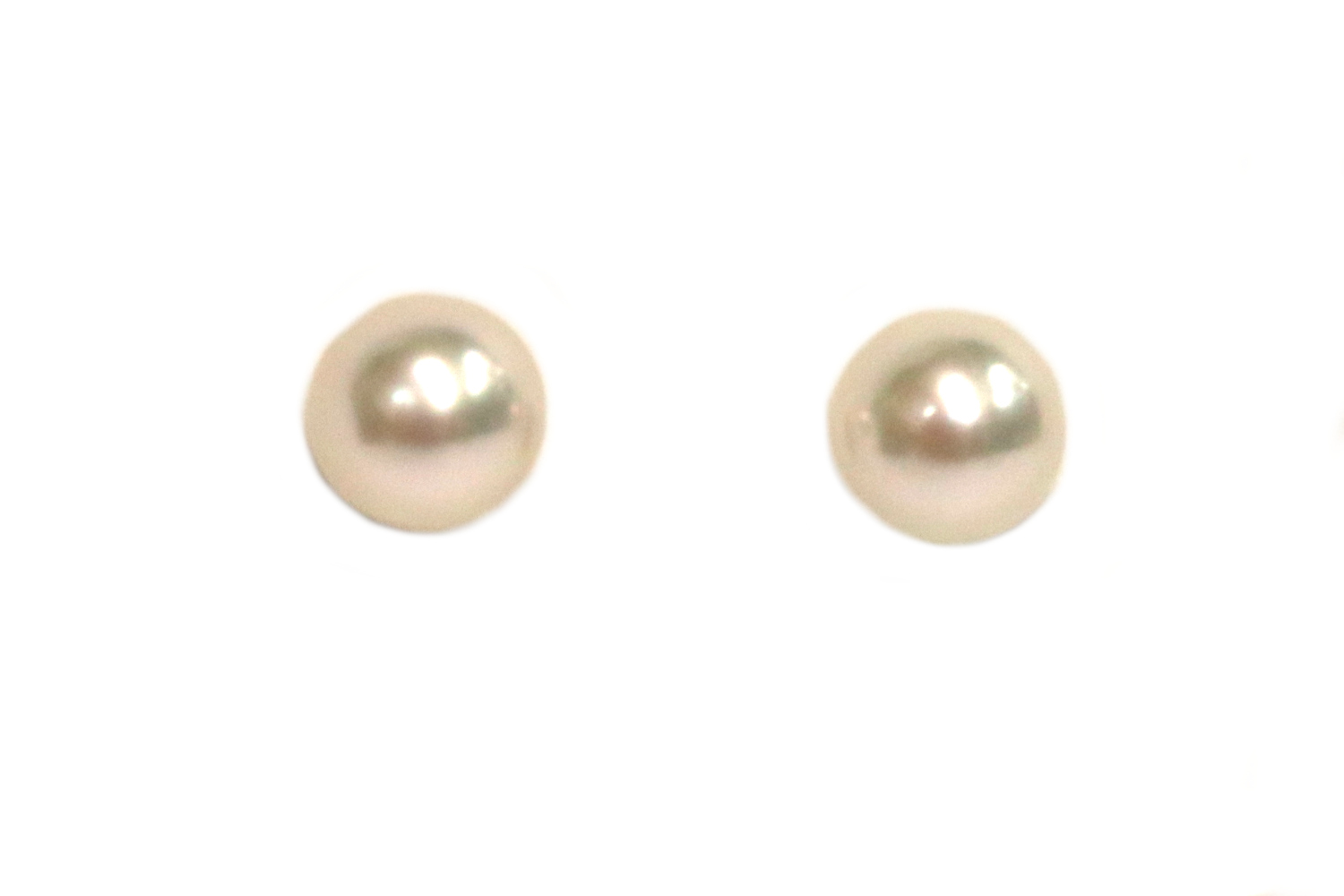 Yellow Gold Round Cultured Pearl Earrings – 7mm