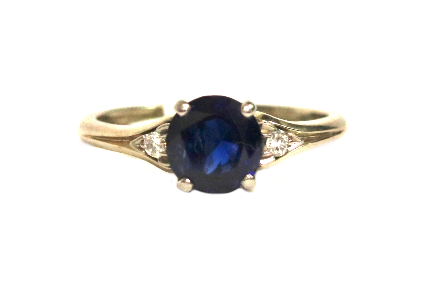 Sapphire and Diamond Three Stone Ring – 1.65 ct.