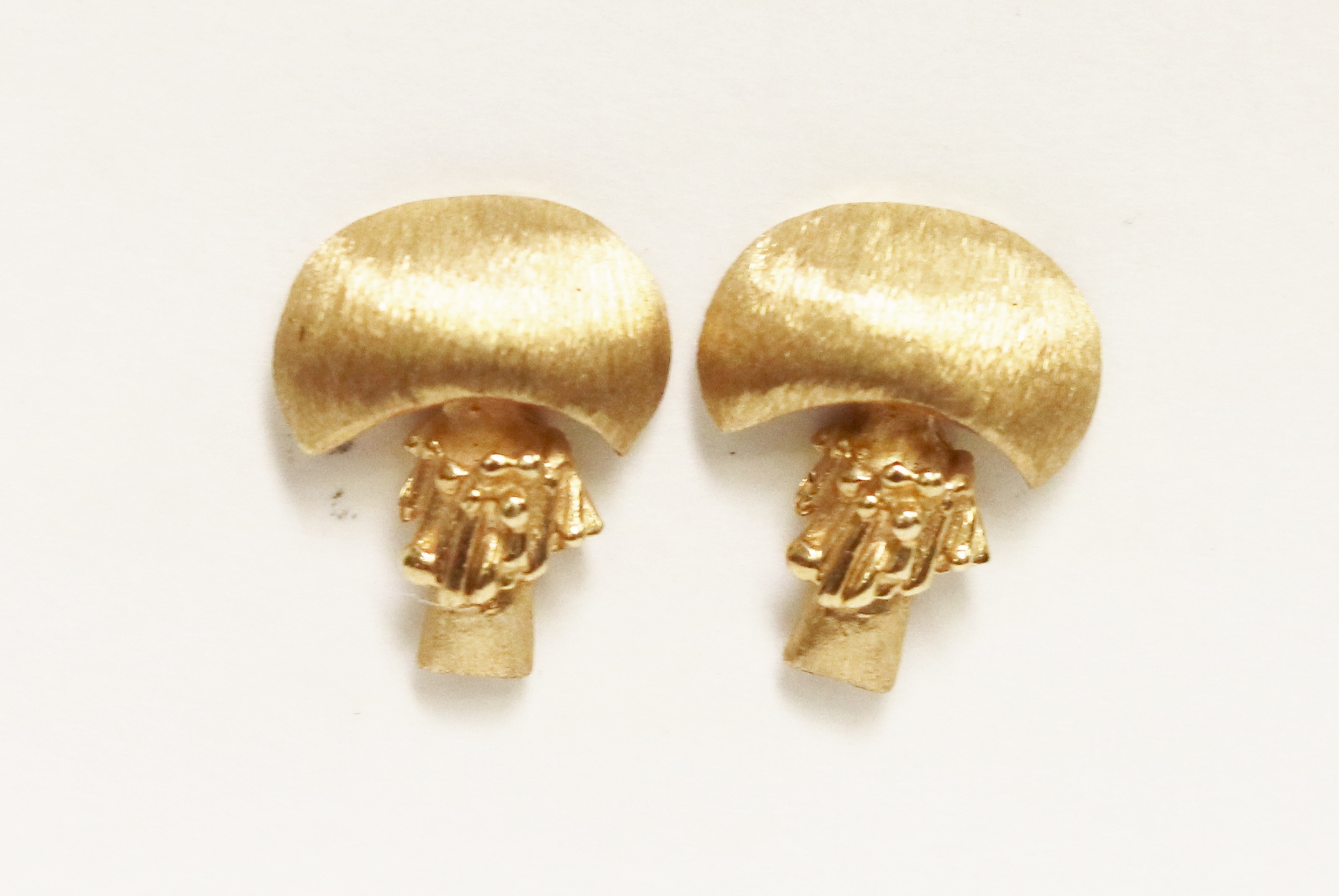 Yellow Gold Mushroom Earrings