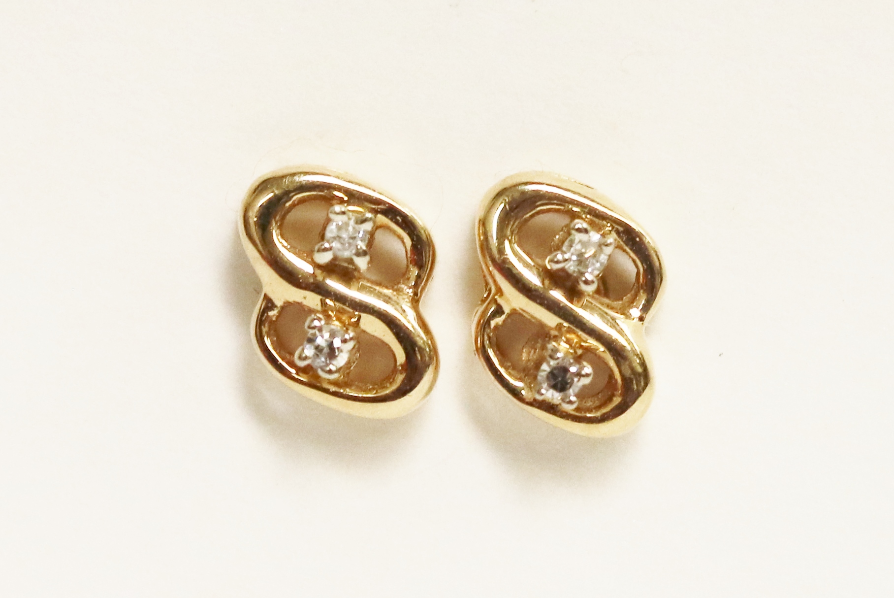 Yellow Gold and Diamond Earrings