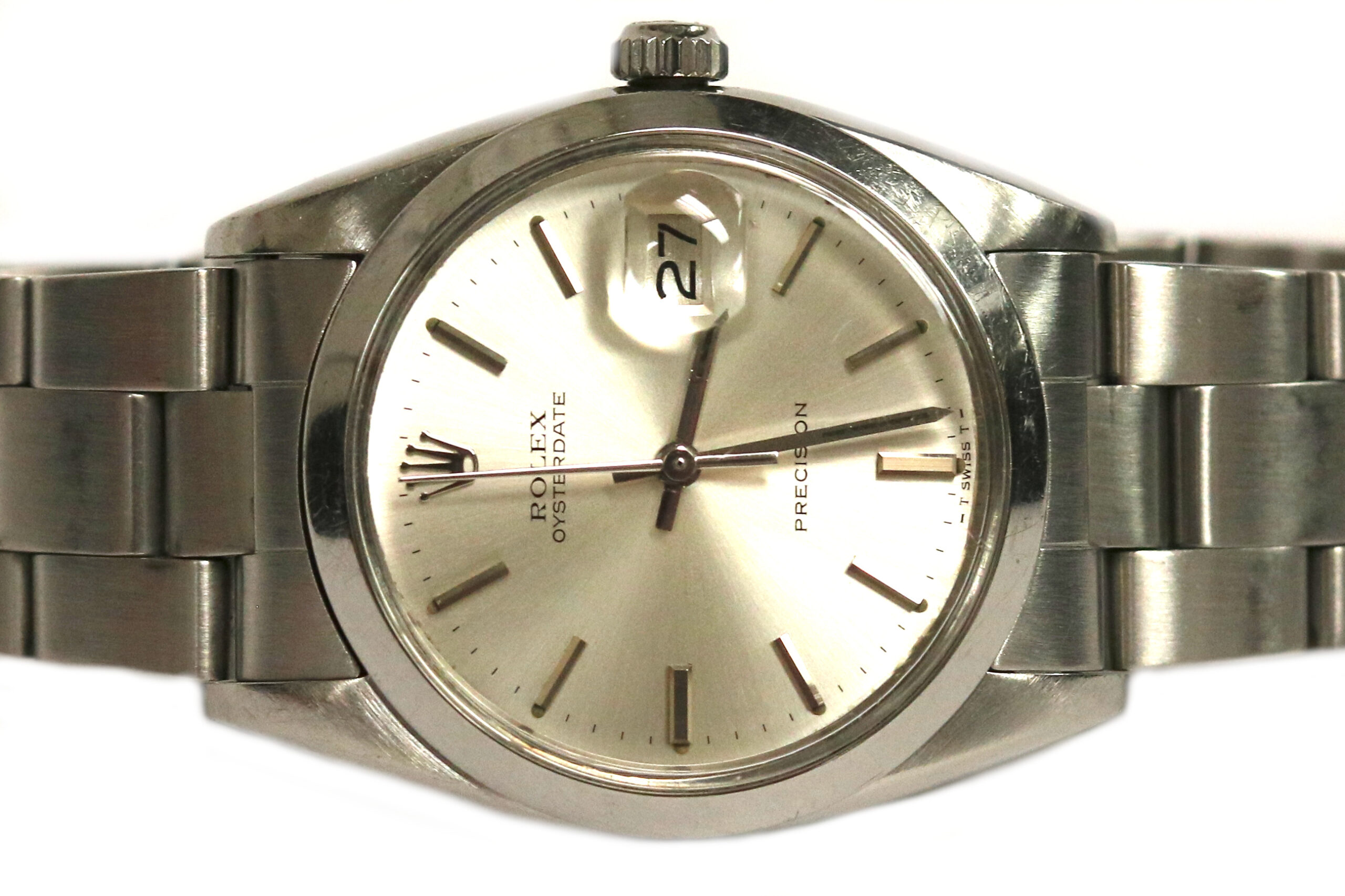 Rolex 34mm Manual Wind Oysterdate Silver Dial