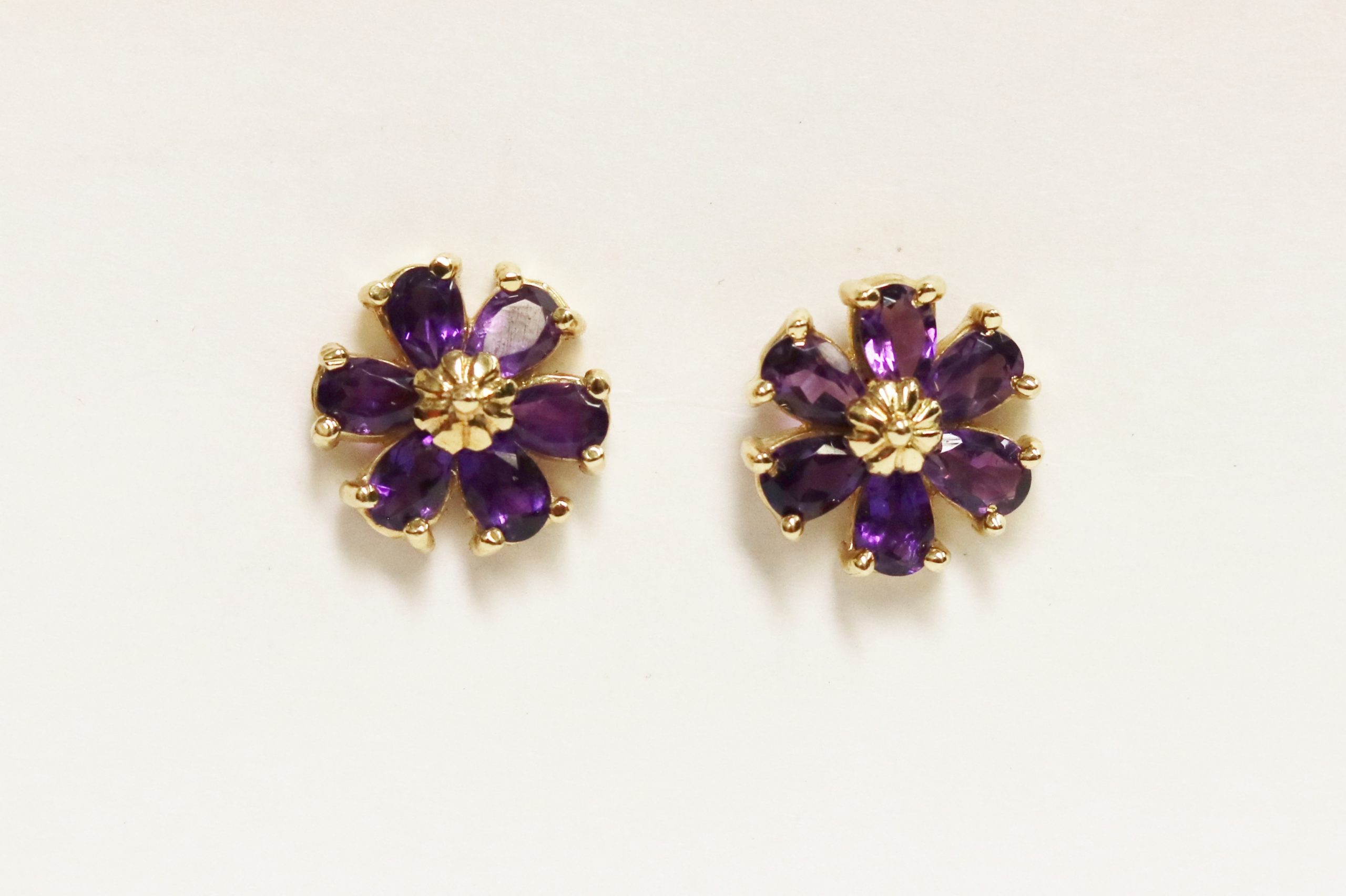 Amethyst Flower Earrings