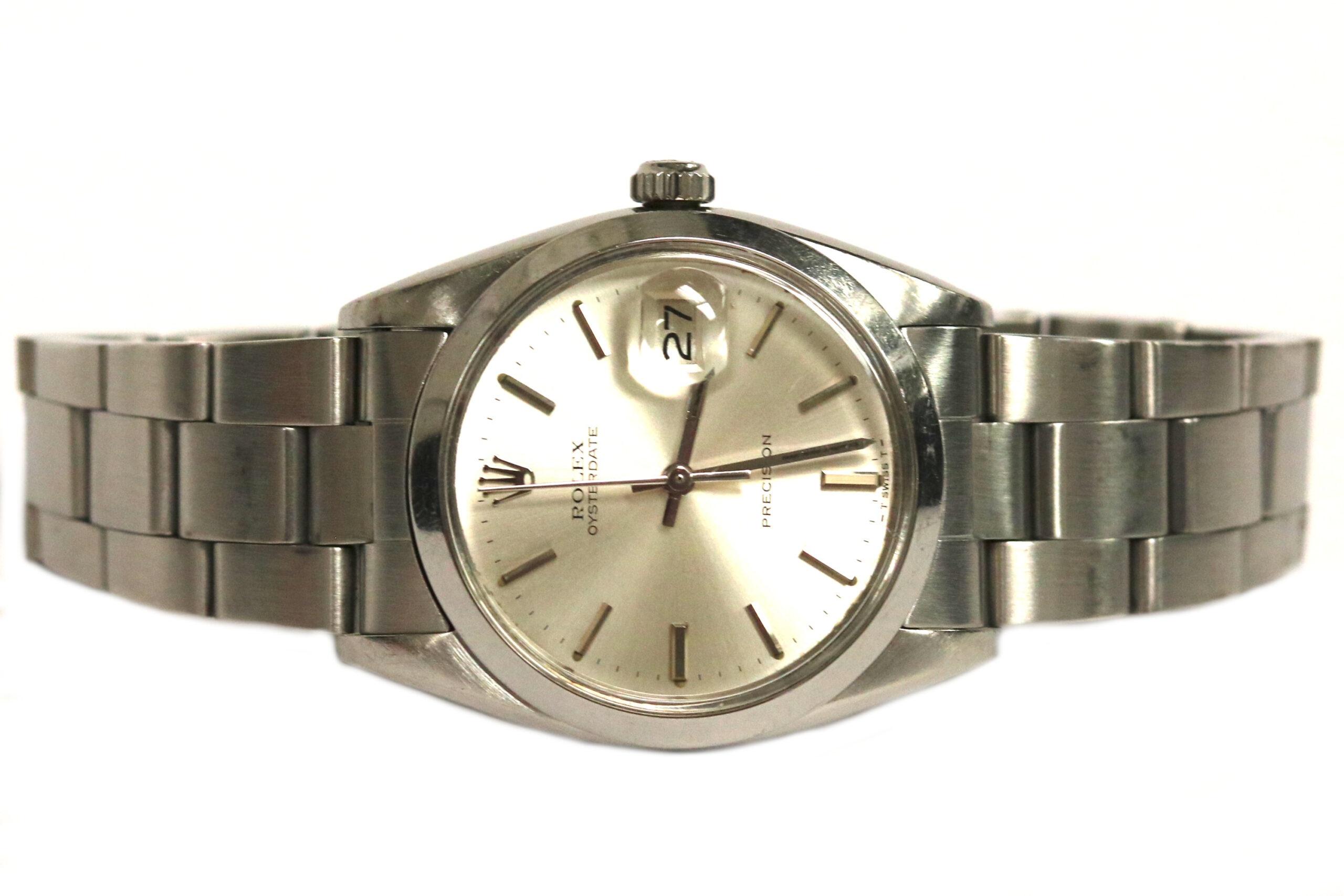 Rolex 34mm Manual Wind Oysterdate Silver Dial