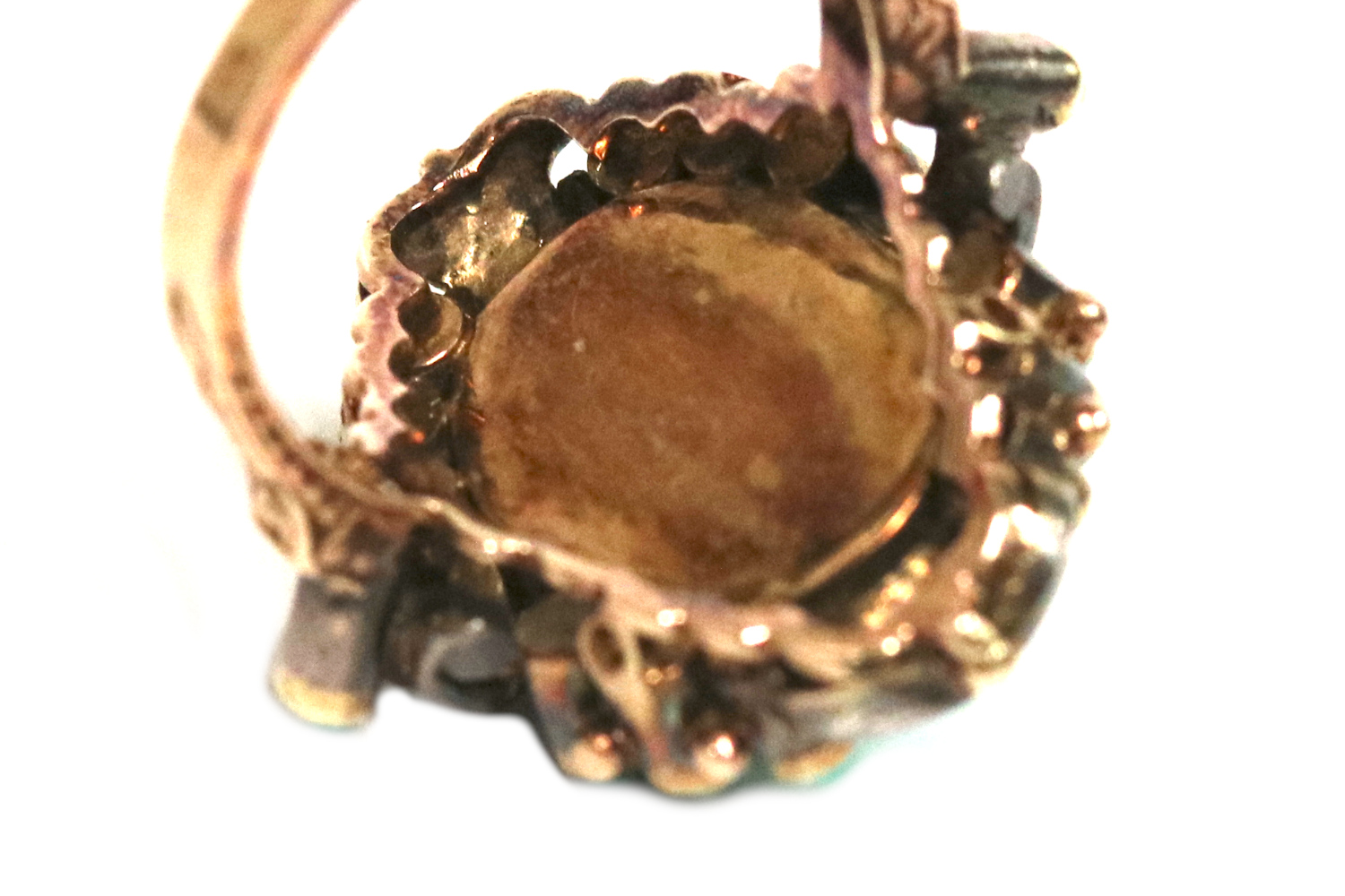 Antique 1850s Turquoise and Diamond Ring