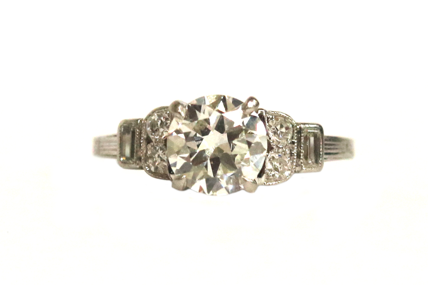 Antique Platinum Engagement Ring – 1.03 ct.