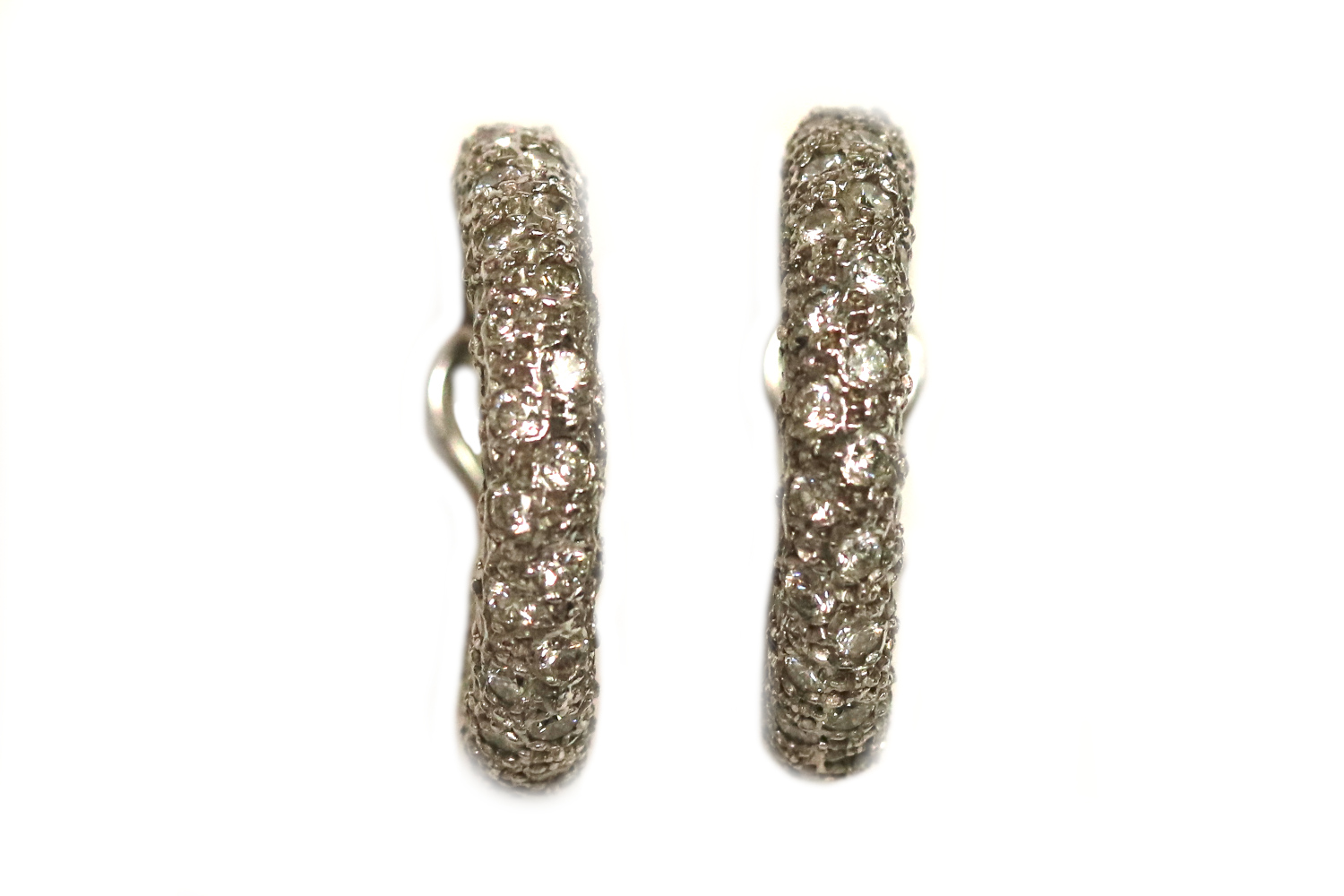 White Gold Inside Out Diamond Hoop Earrings – 7.00 ct TW