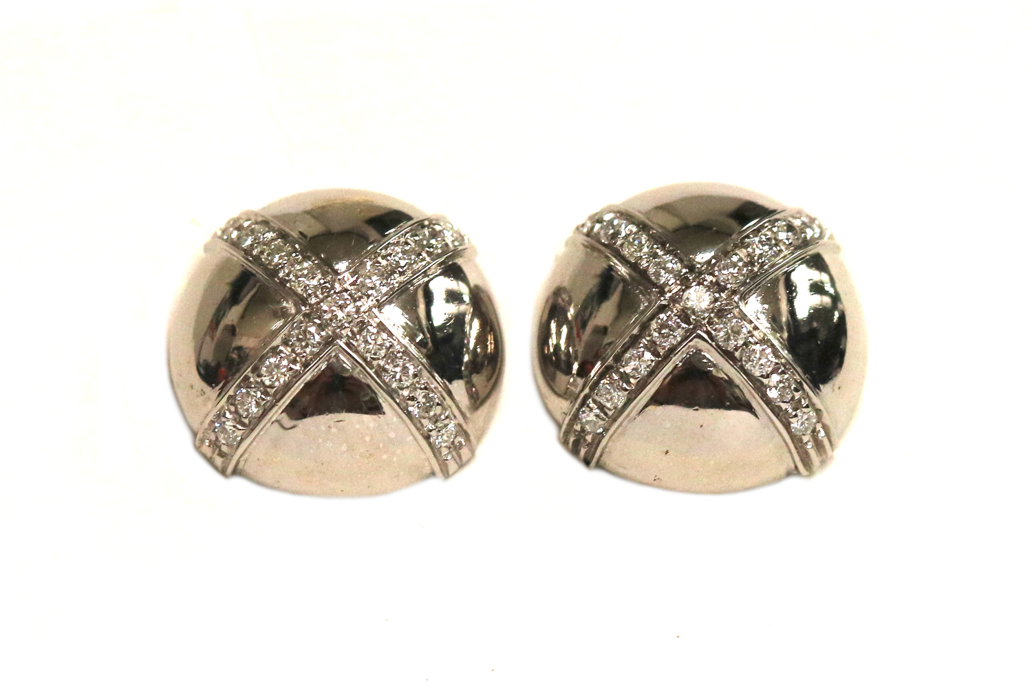 Circle Diamond Dome Earrings – 0.58ct TW