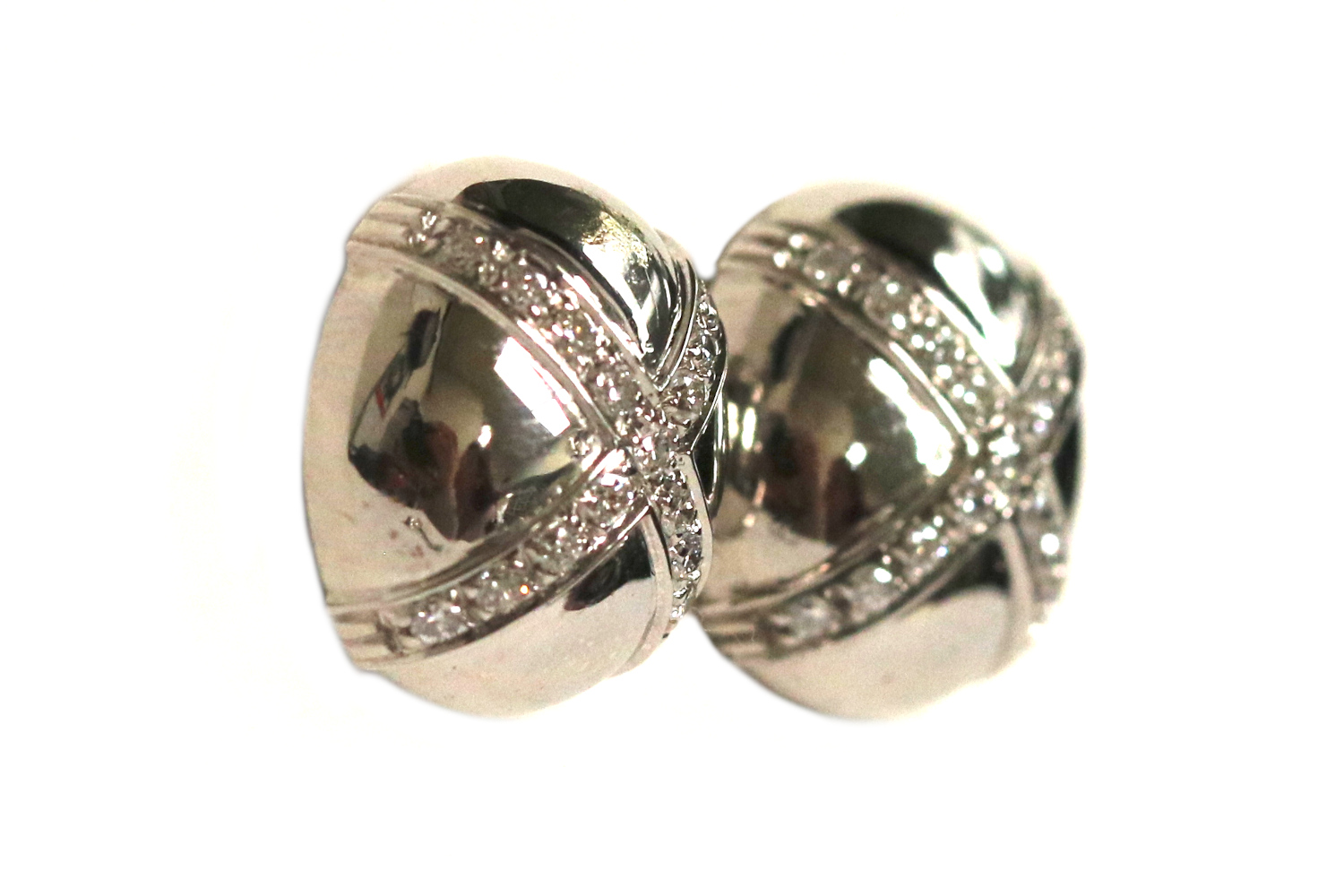 Circle Diamond Dome Earrings – 0.58ct TW