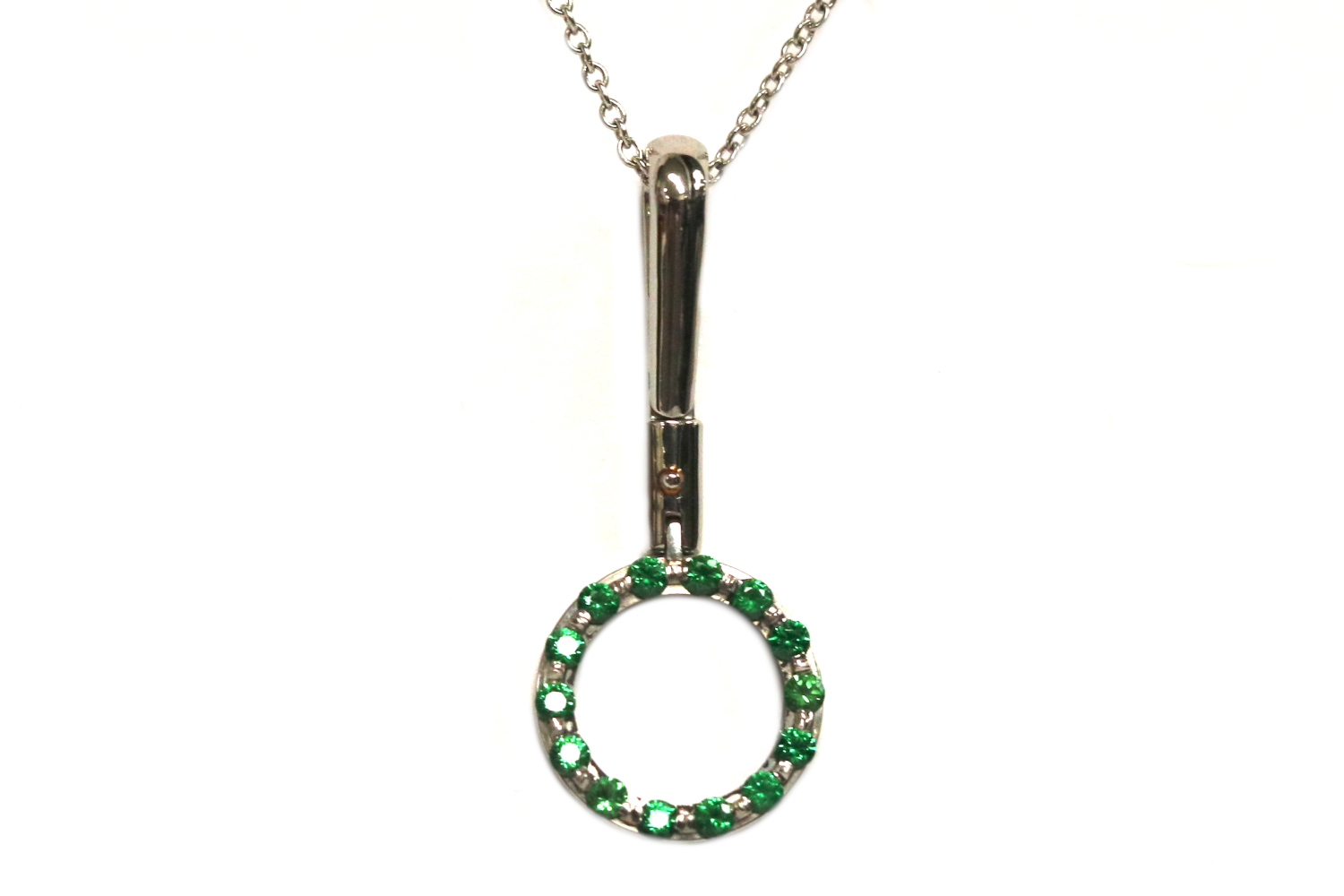 Tsavorite Garnet Platinum Necklace