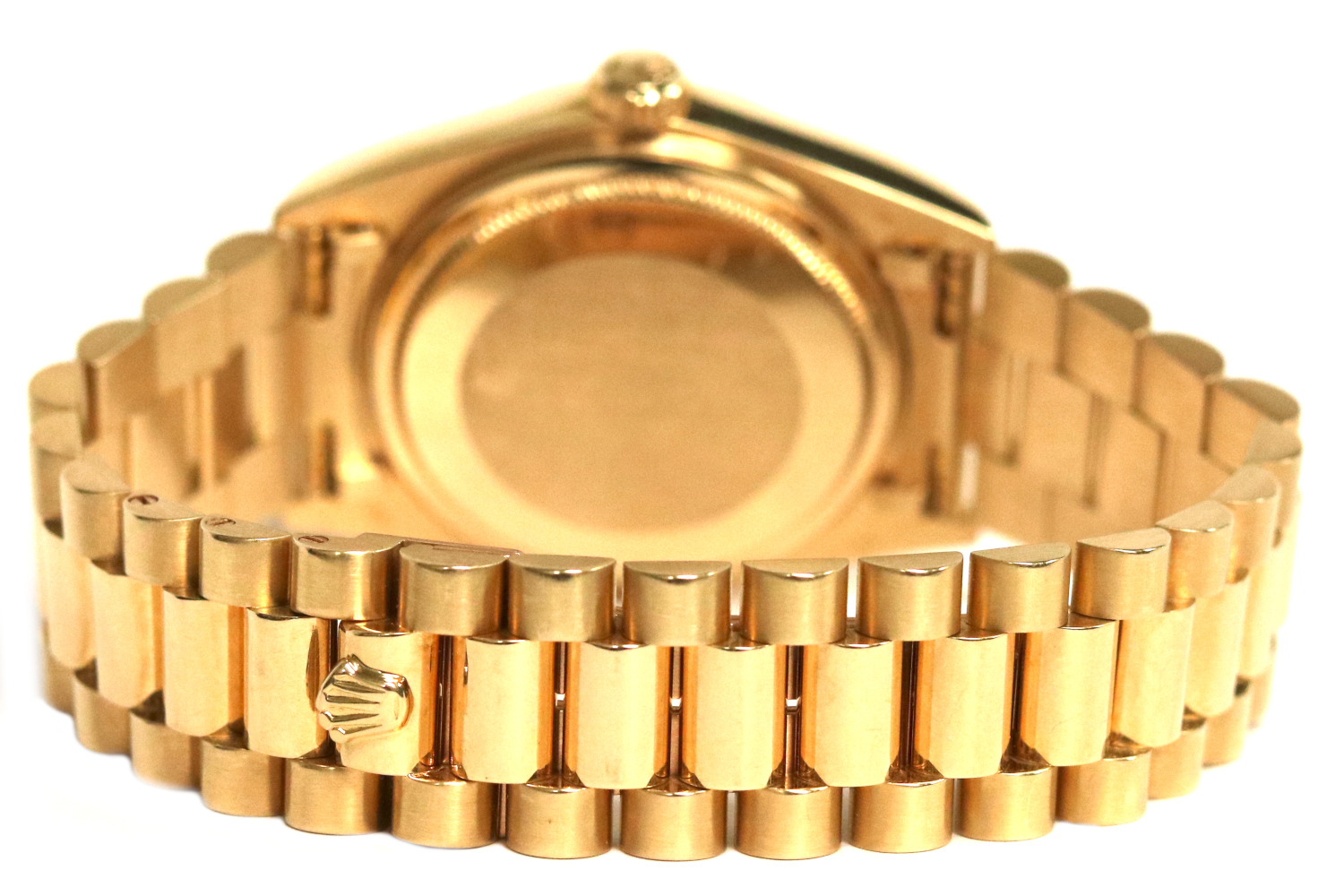 Rolex Oyster Perpetual Day-Date White Roman Dial 18kt Yellow Gold