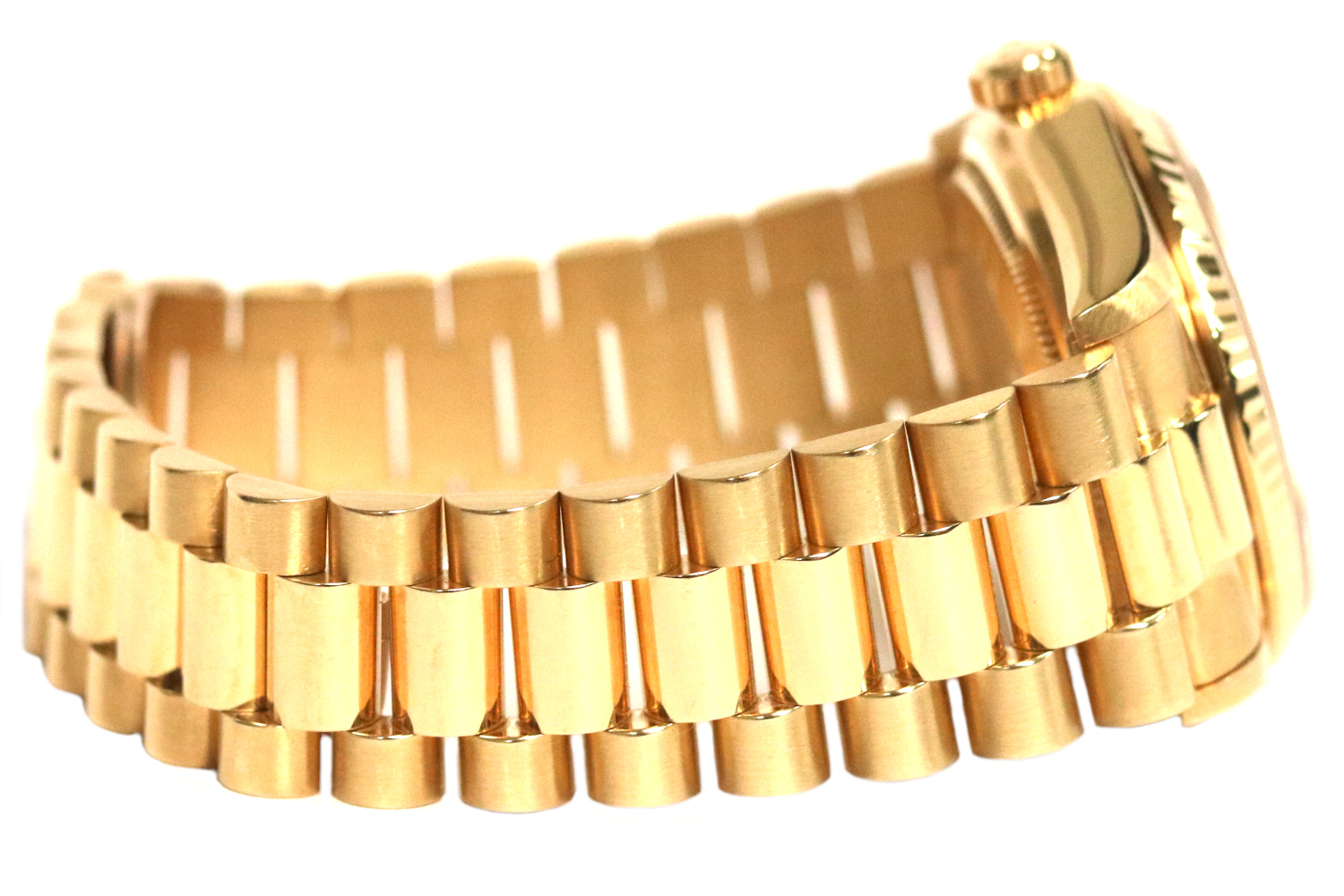 Rolex Oyster Perpetual Day-Date White Roman Dial 18kt Yellow Gold