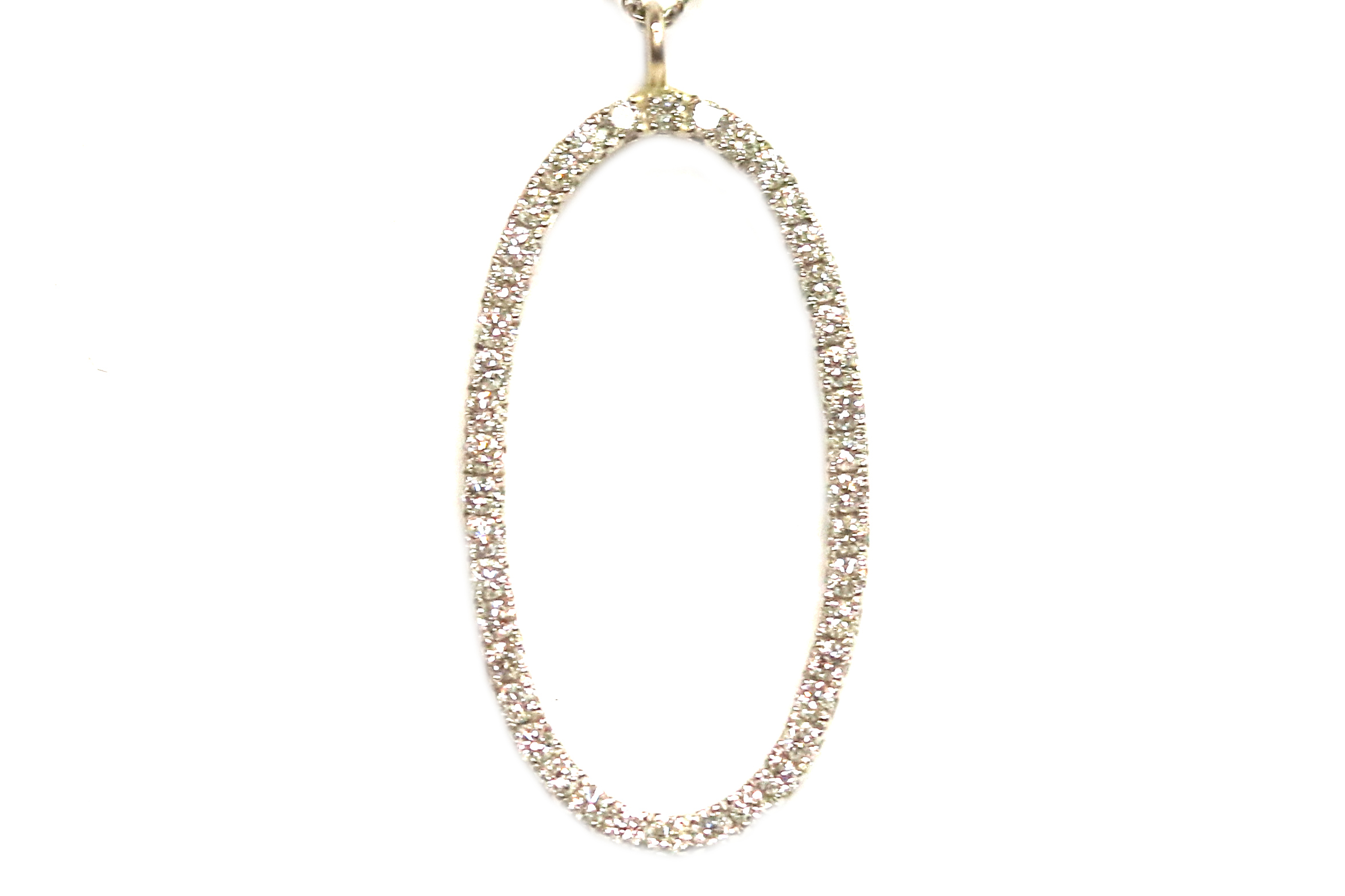 White Gold Infinity Diamond Oval Necklace – 0.42ct. TW