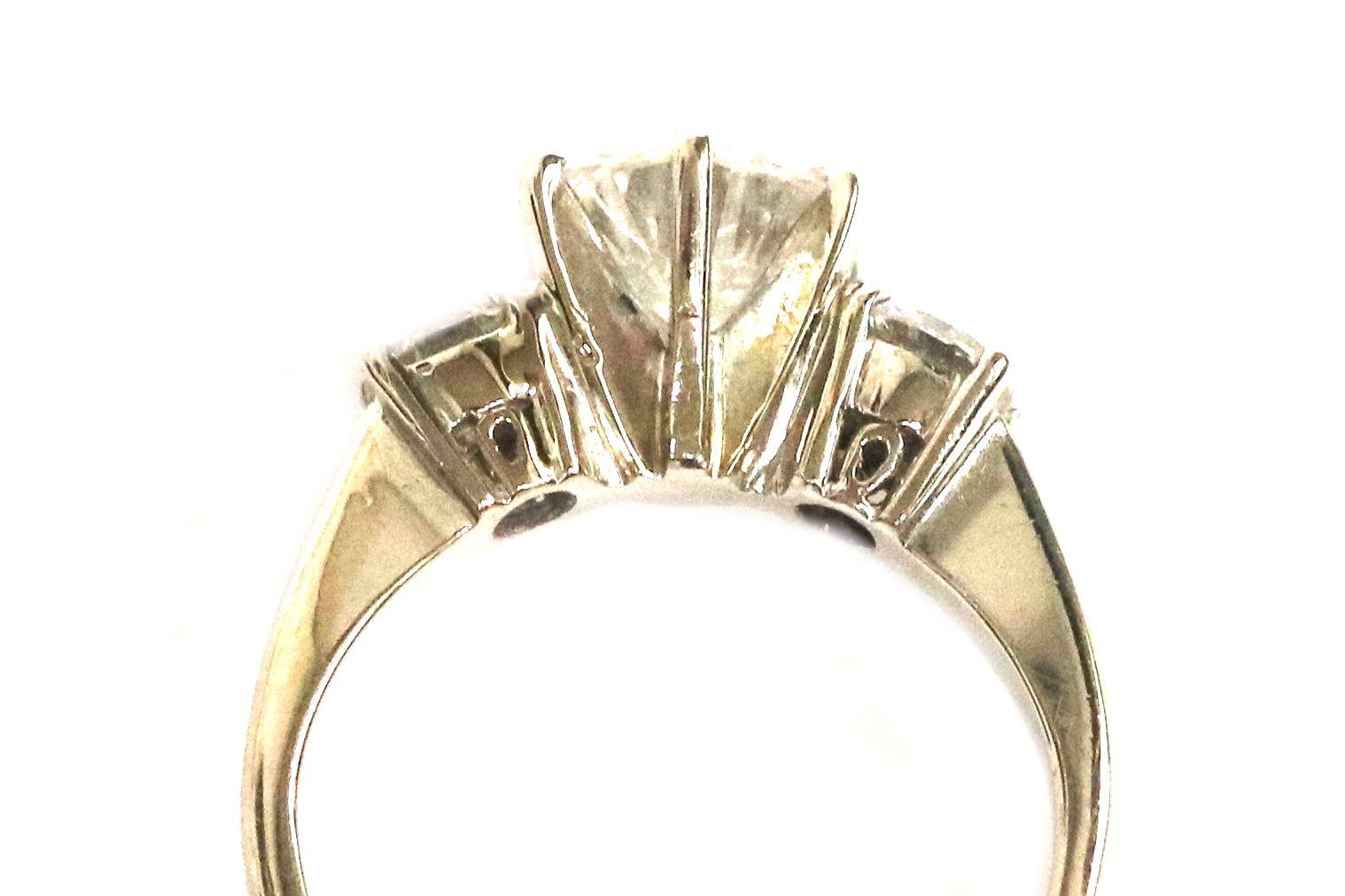 White Gold Three Stone Diamond Engagement Ring – 1.18ct.