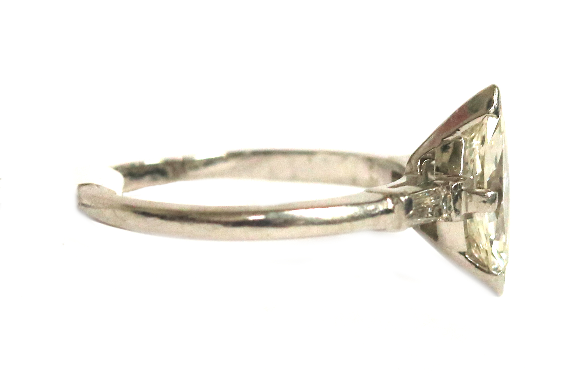 Platinum Marquise Three Stone Engagement Ring – 1.30ct.