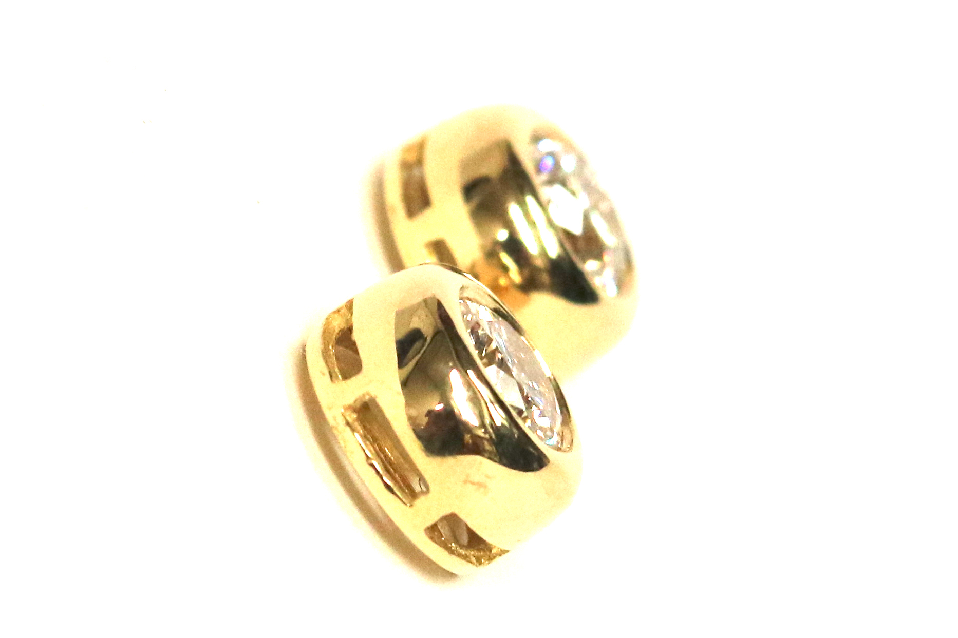 Yellow Gold Diamond Stud Earrings – 2.04ct. TW