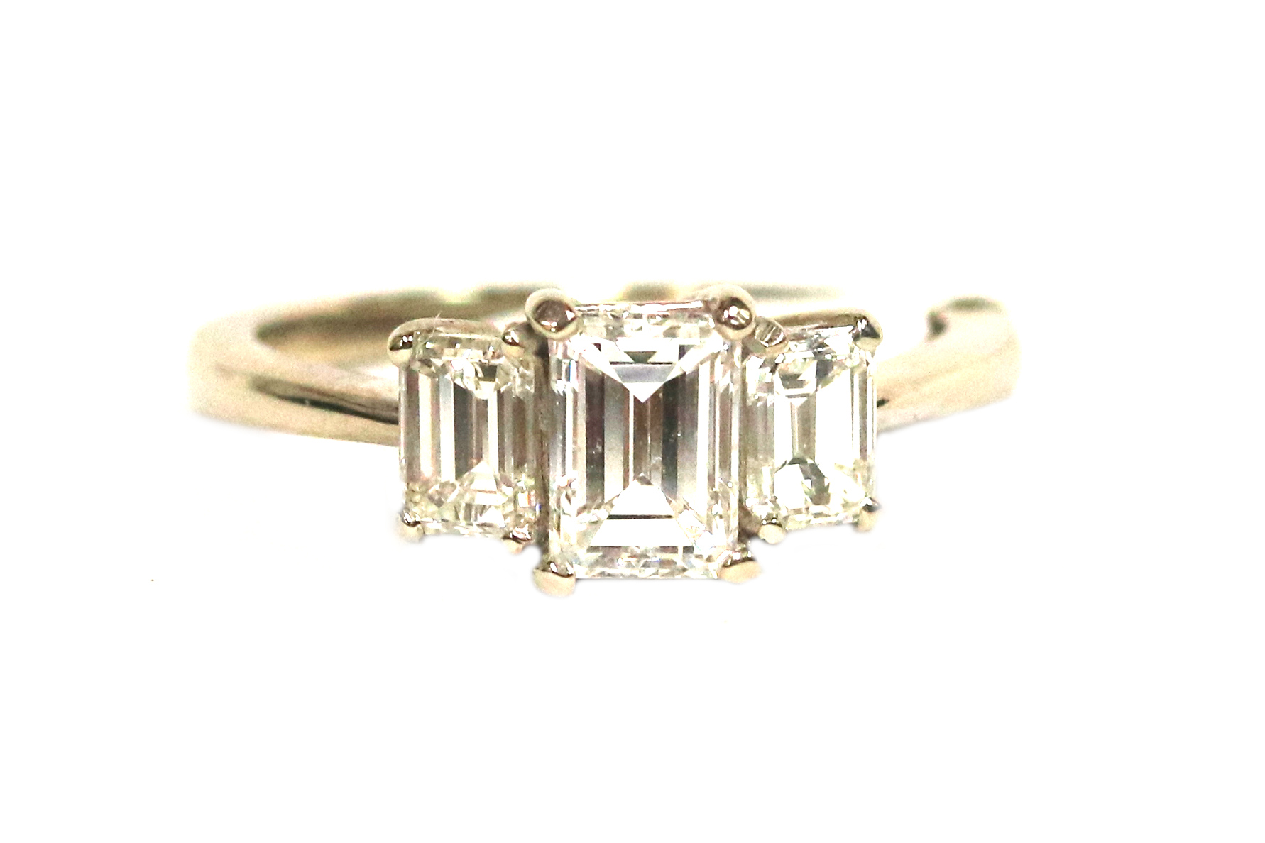 Three Stone Emerald Cut Diamond Ring – 1.93ct. TW