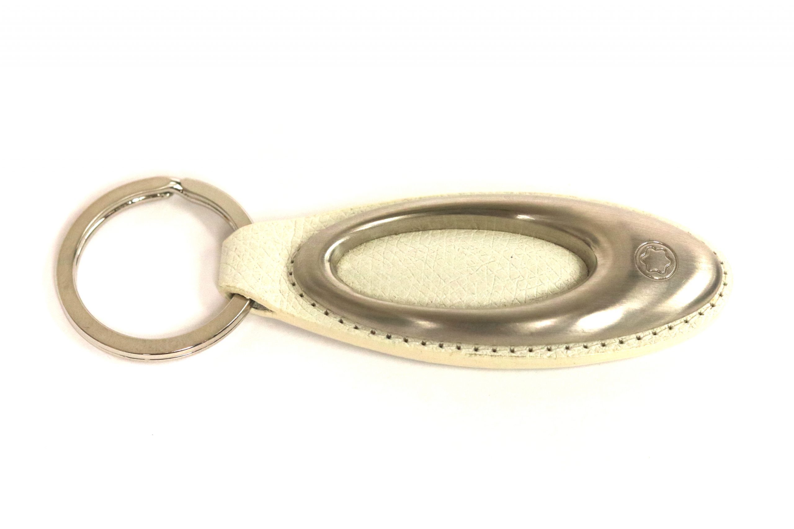 Montblanc White Leather Key Chain