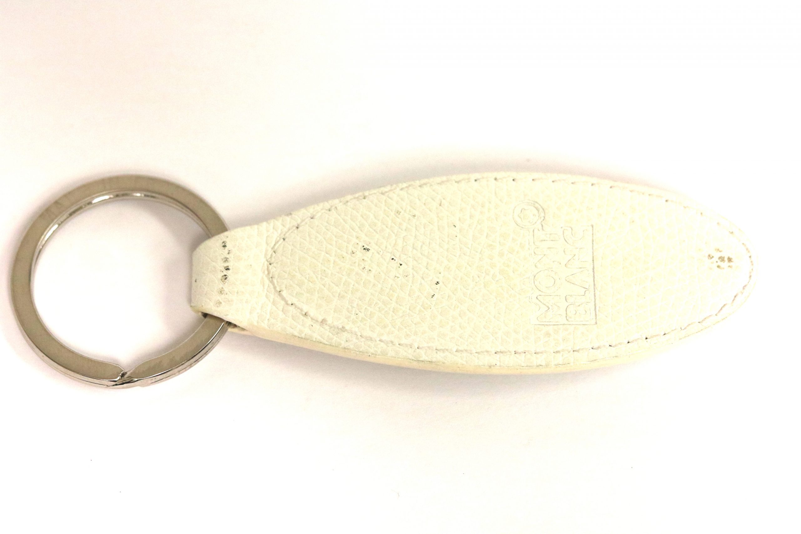 Montblanc White Leather Key Chain