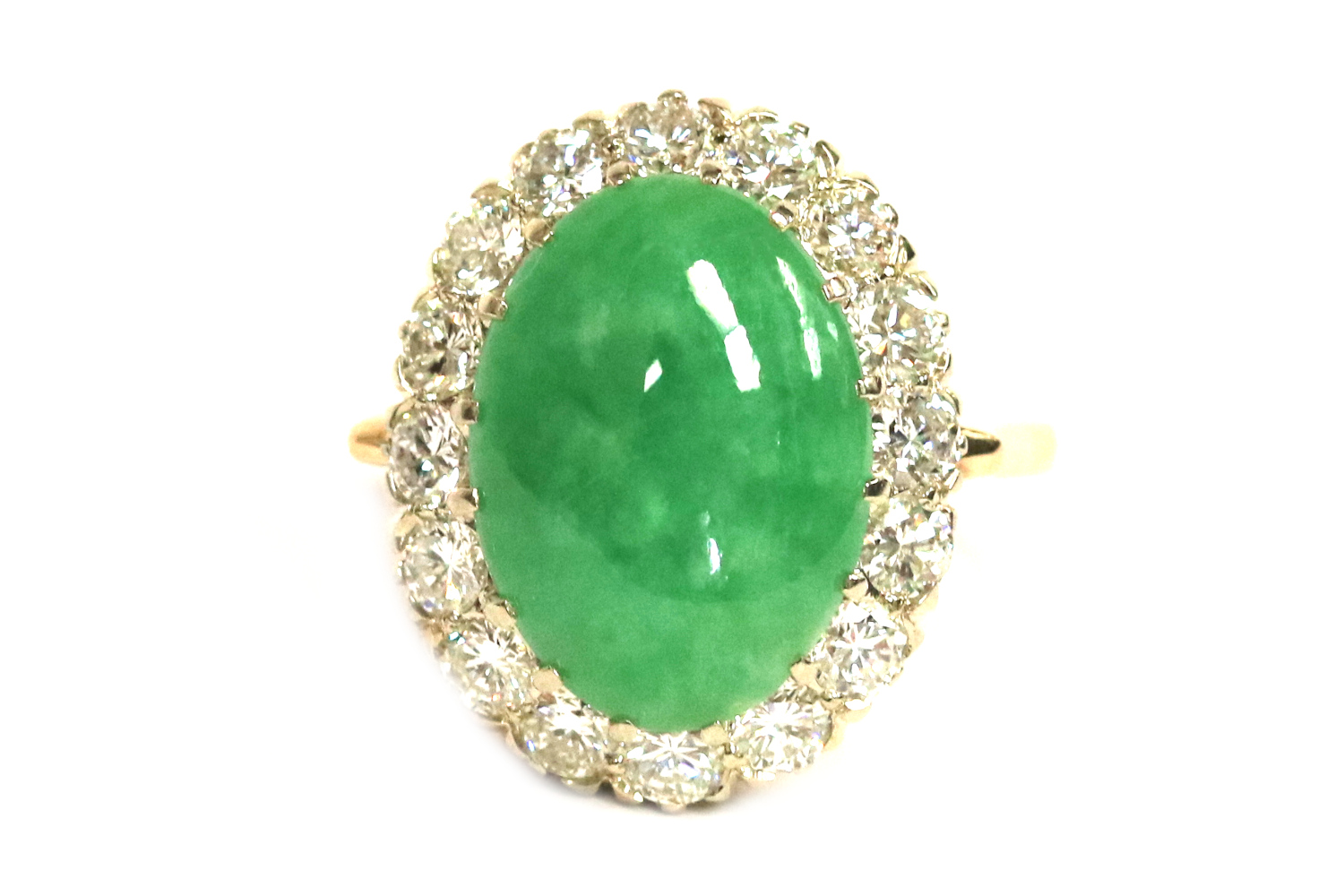 Antique Jadeite and Diamond Ring