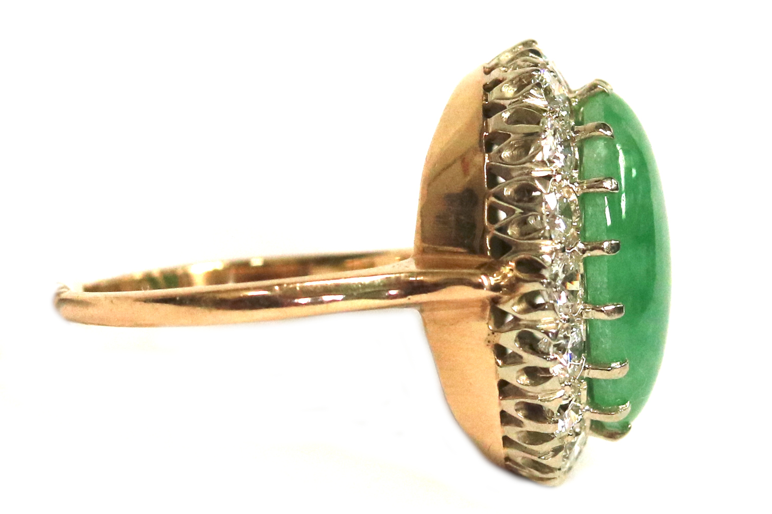 Antique Jadeite and Diamond Ring
